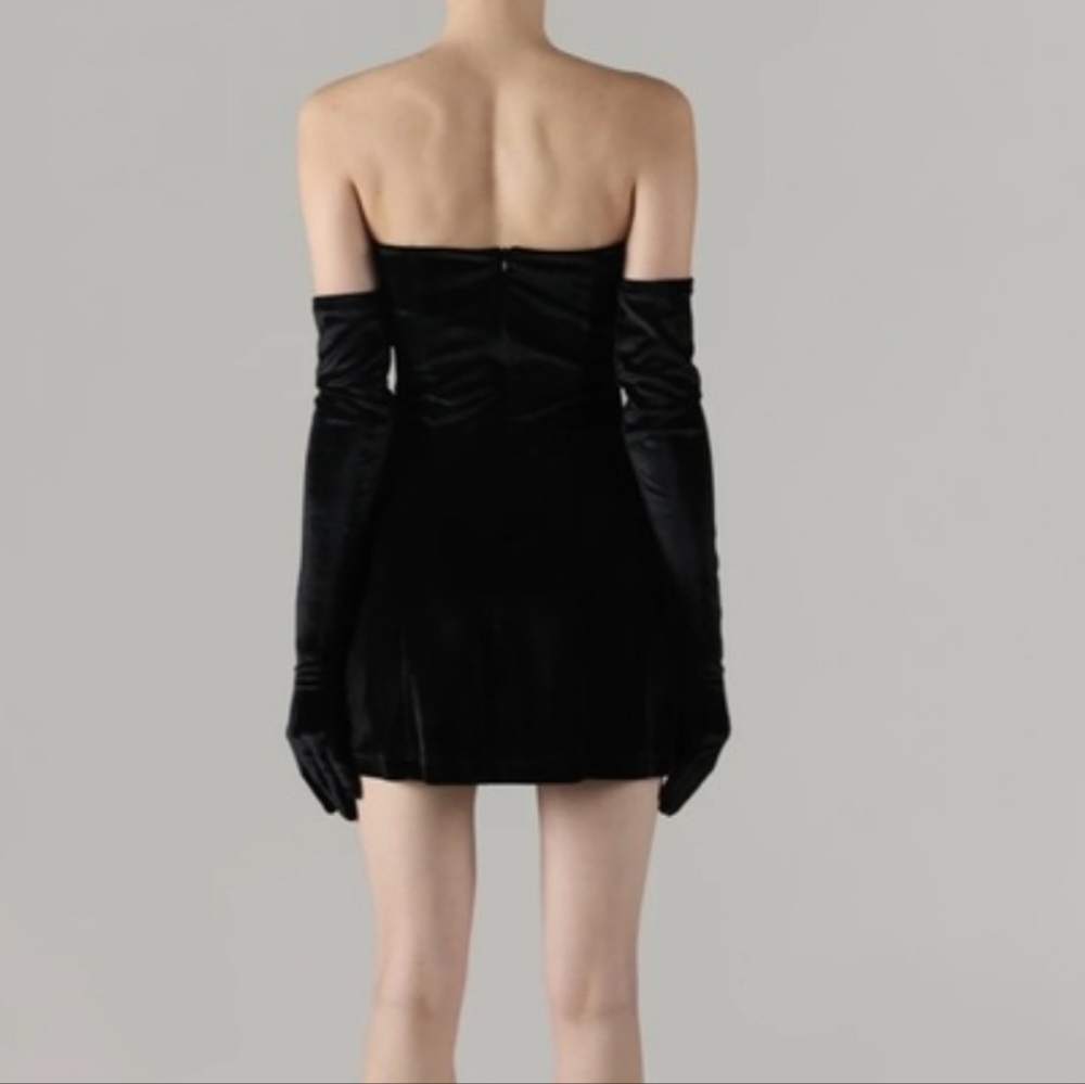 Miscreants Black Strapless Velvet Dress